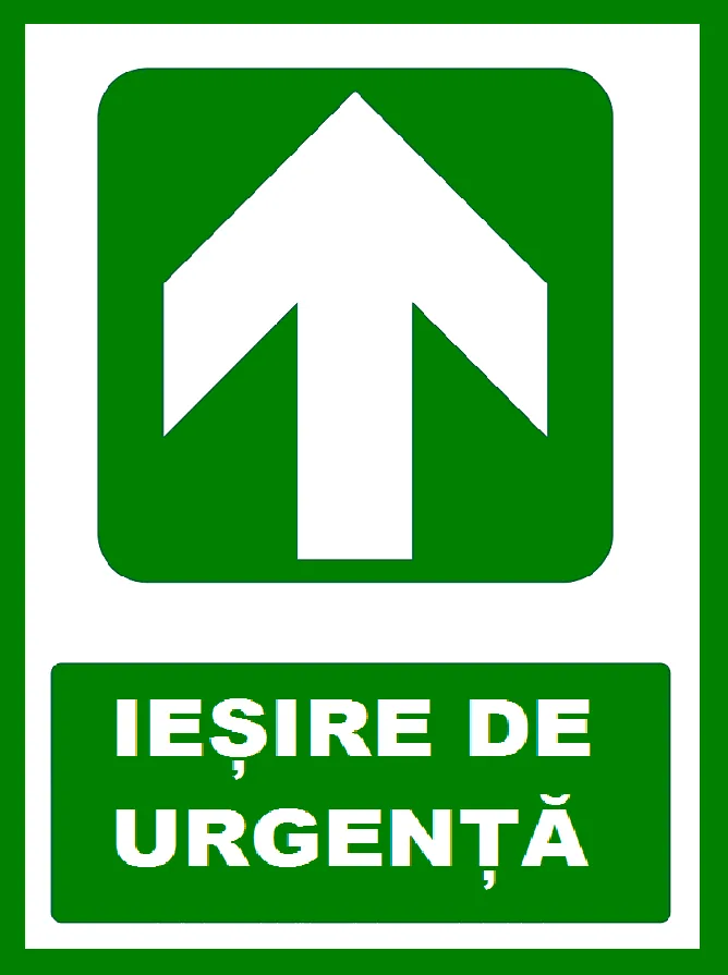 Placuta pentru iesire de urgenta cu sageata in sus