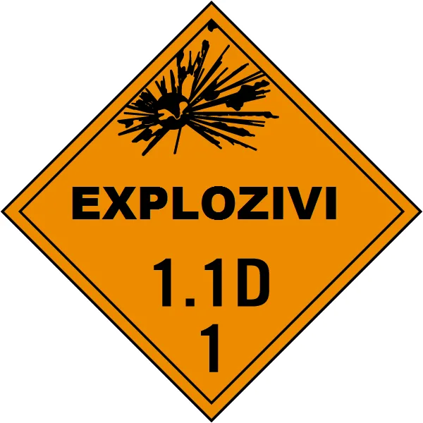 Placuta pentru explozivi clasa 1.1 D