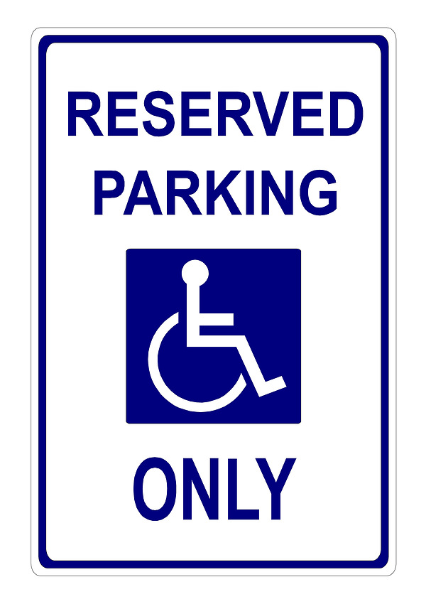 Reserved parking only sign