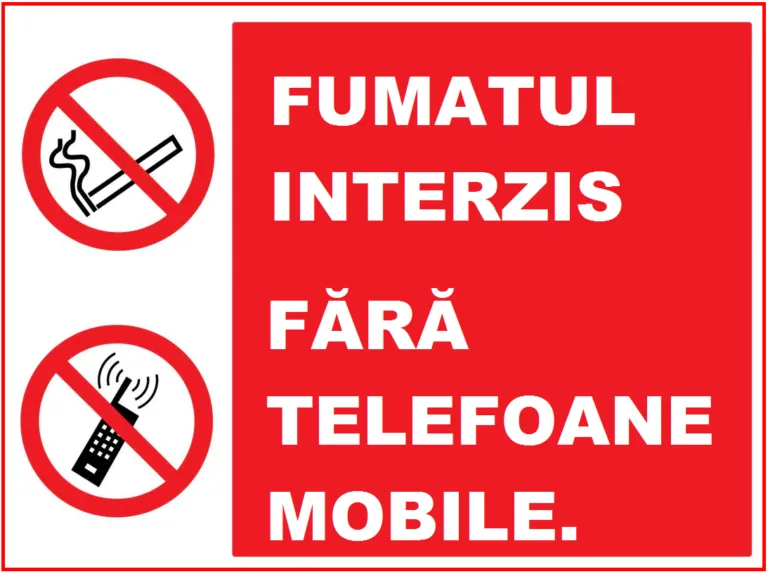 Placuta fumatul interzis fara telefoane mobile