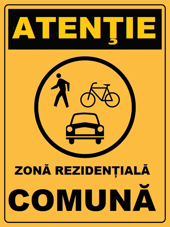 Placuta atentie zona rezidentiala comuna