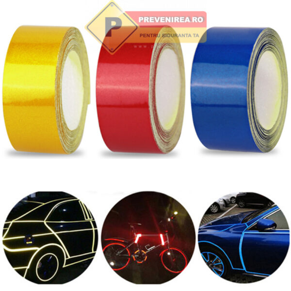 Bandă Reflectorizantă Profesională pentru Semnalistică Rutieră și Industrială