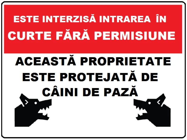 Placuta este interzisa intrarea in curte fara permisiune