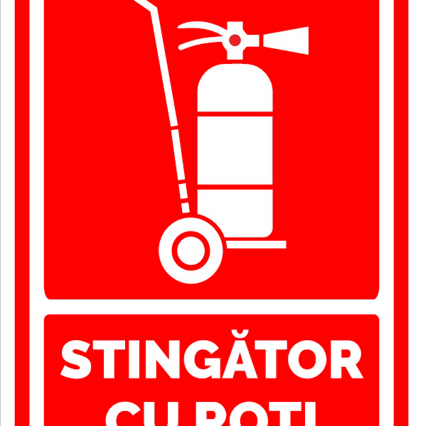 Indicator de securitate pentru stingator cu roti