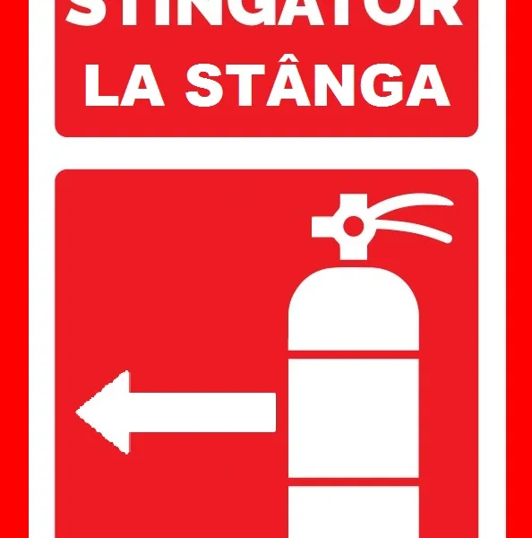 Placuta pentru stingator la stanga