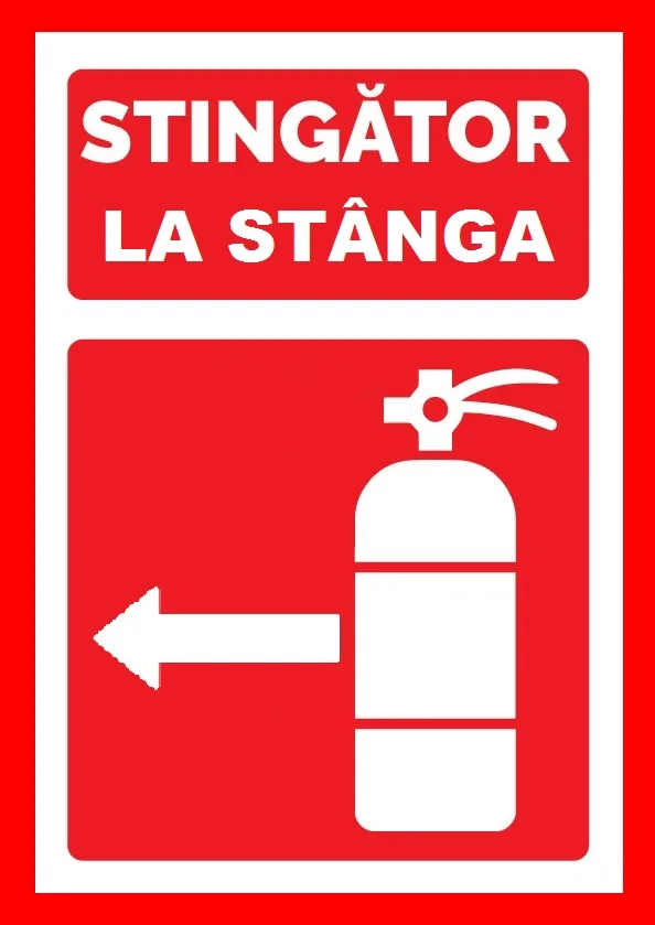 Placuta pentru stingator la stanga