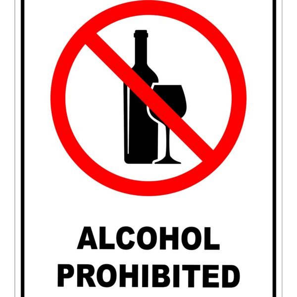 Semn Alcool Interzis - Protejează Siguranța la Locul de Muncă
