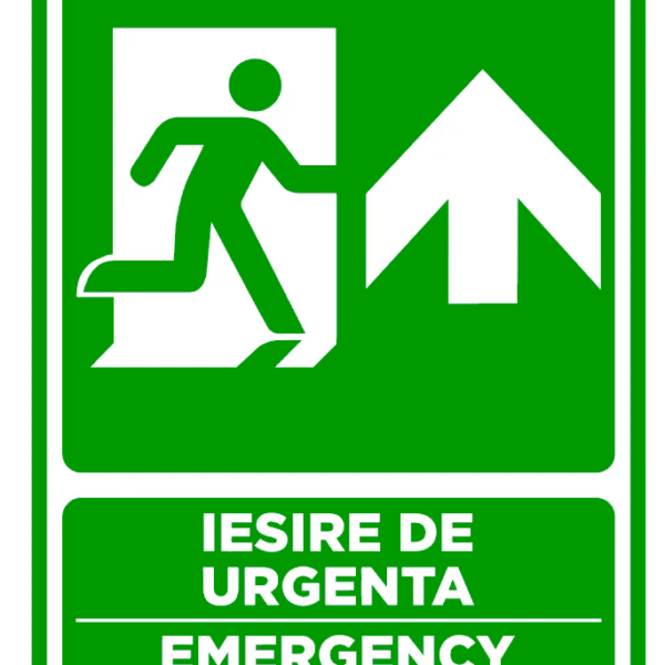 Semn pentru iesire cu directie in sus emergency exit