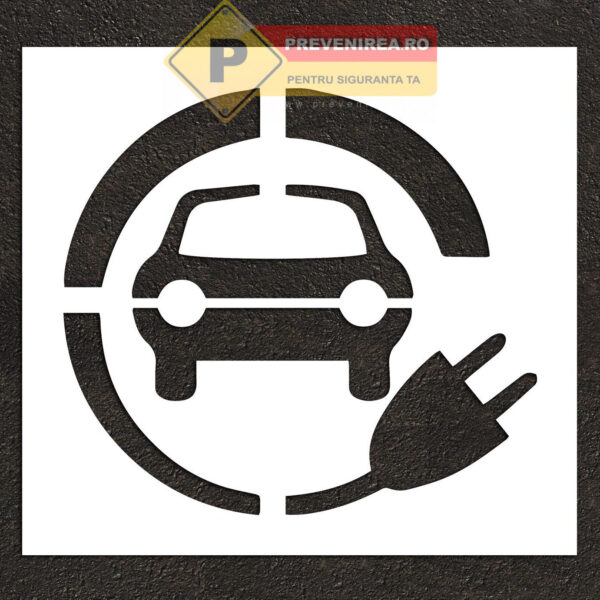 Șabloane de Inscripționare Locuri EV - Parcări pentru Mașini Electrice Ușor de Marcat