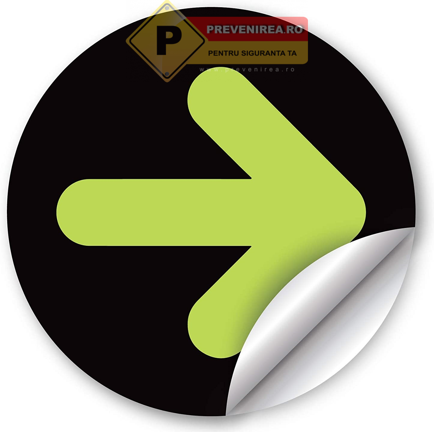Stickere negre sageti verde