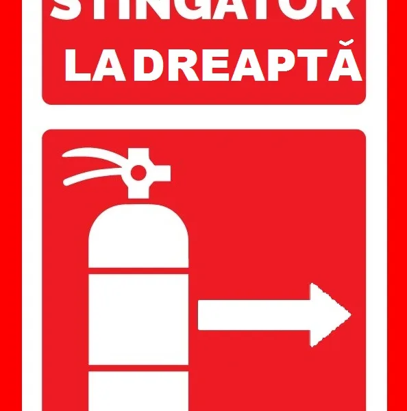 Placuta pentru stingator cu sageata la dreapta
