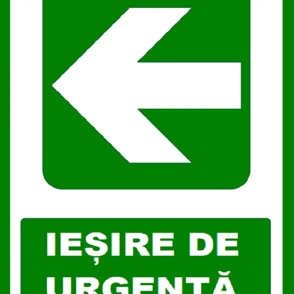 Placuta pentru iesire de urgenta cu sageata in stanga