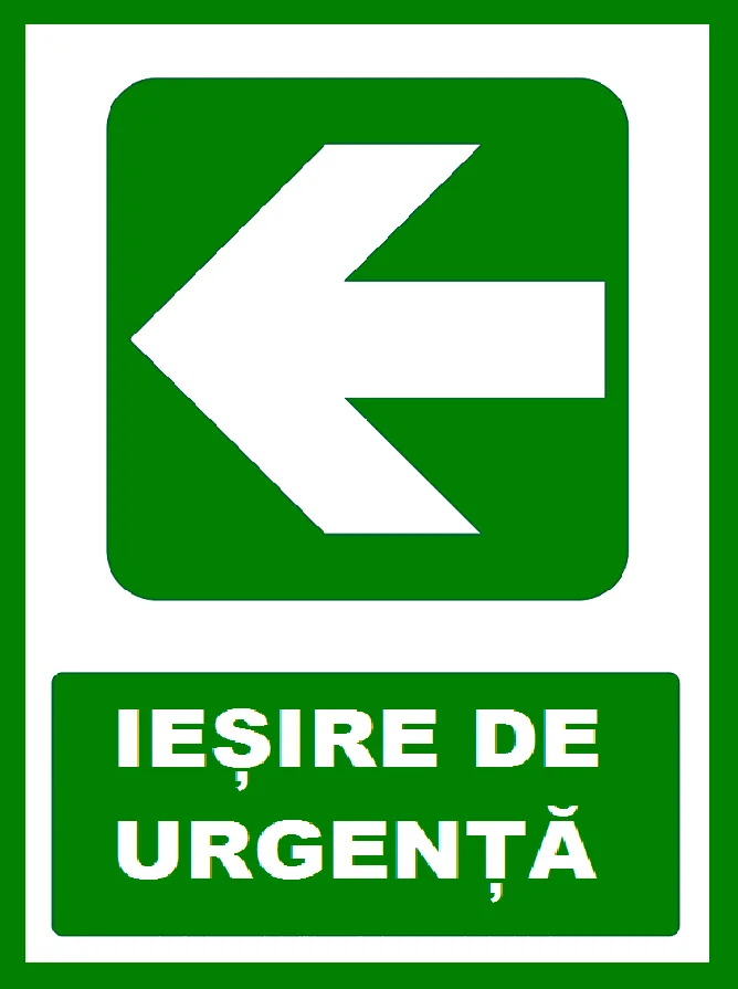 Placuta pentru iesire de urgenta cu sageata in stanga