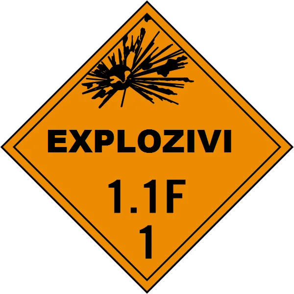 Placuta pentru explozivi clasa 1.1 F