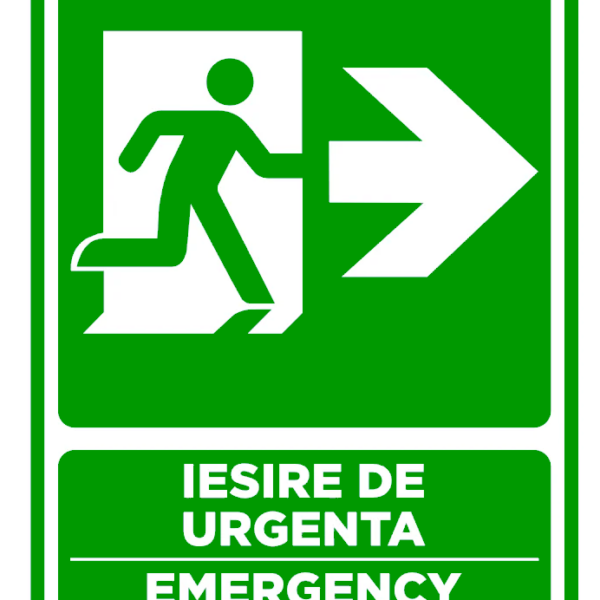 Semn pentru iesire cu directie in dreapta emergency exit