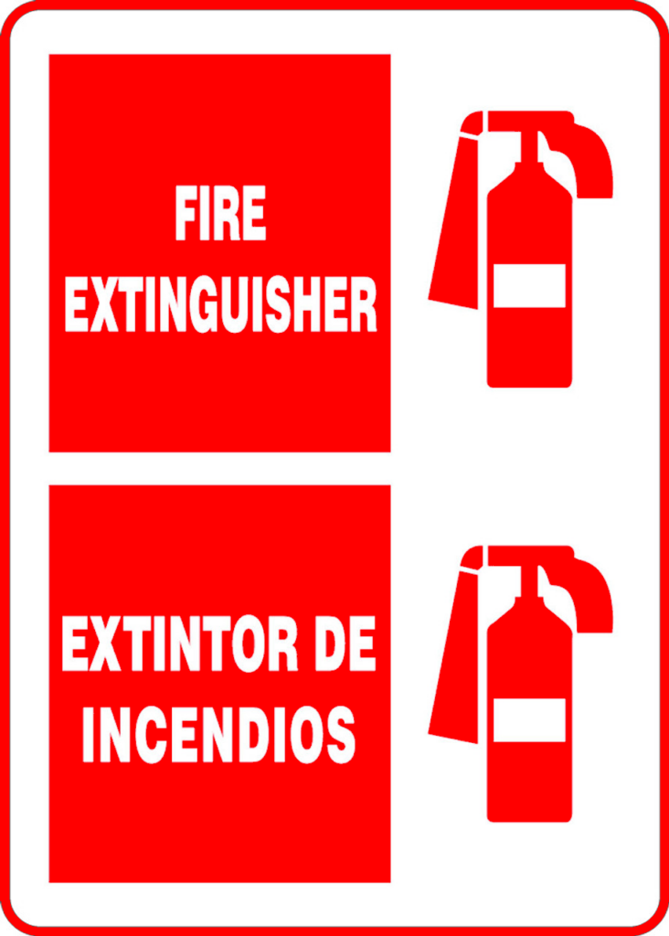 Sign fire extinguisher extintor de incendios