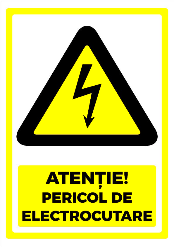 Indicator „Pericol de Electrocutare” - Semnalizare de Siguranță pentru Zone cu Risc Electric