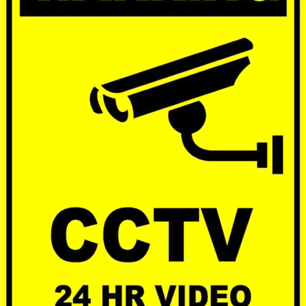 Sign warning cctv 24 hour video surveillance