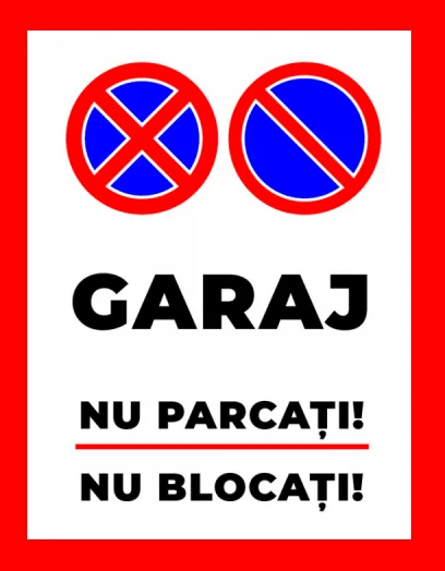 Placute garaj nu parcati nu blocati