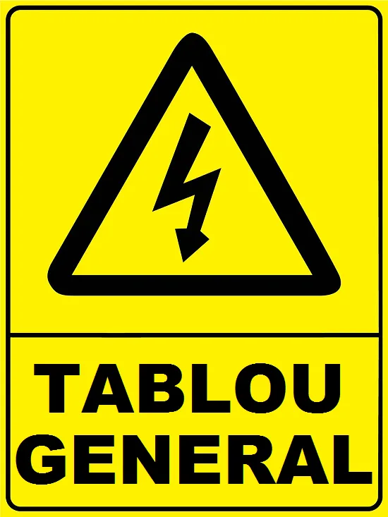 Placuta de avertizare pentru tablou general