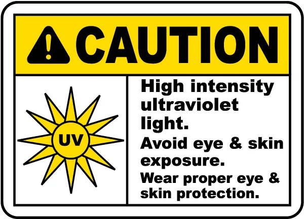 Semn Avertizare UV Ridicat - Indicator de Protecție împotriva Radiațiilor Ultraviolete Periculoase