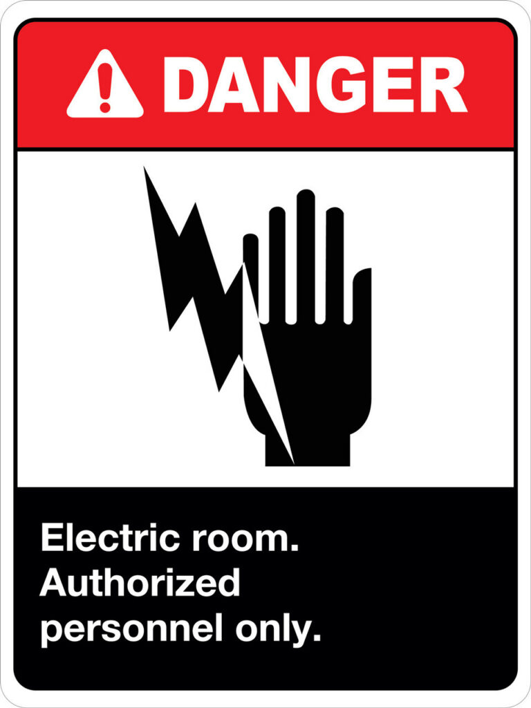 Indicator pentru cameră cu Acces Limitat - pericol electric