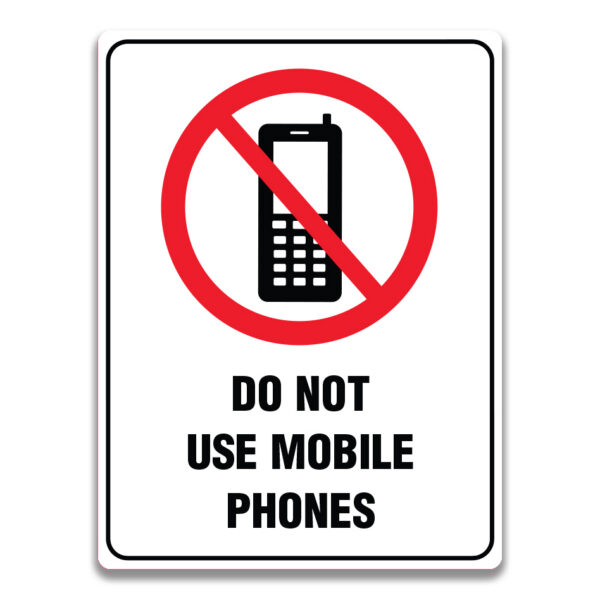 Indicator de securitate „Nu folosiți telefoane mobile” - Semn oficial de avertizare