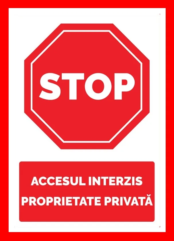 Placuta stop accesul interzis proprietate privata