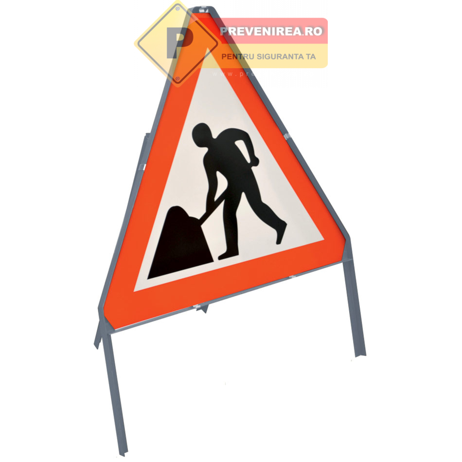 Indicator Rutier Pliabil cu Lucrări - Ideal pentru Șantiere și Intervenții pe Drumuri