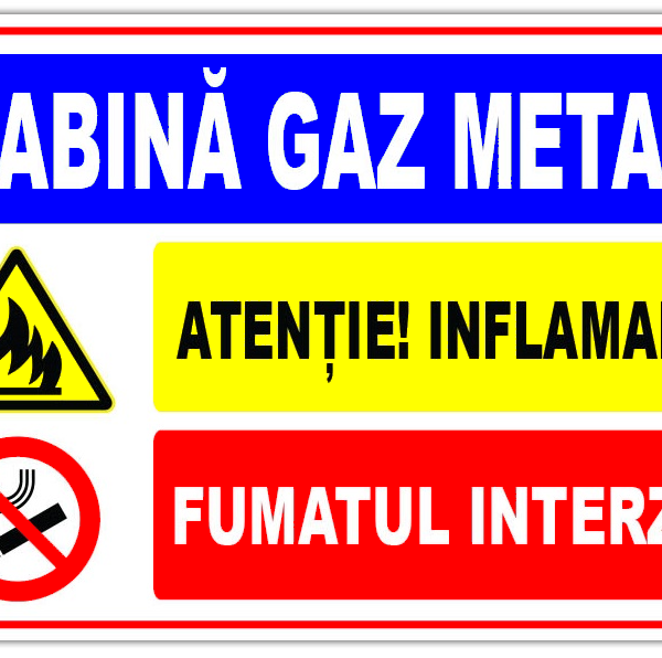 Semn pentru cabina cu gaz metan