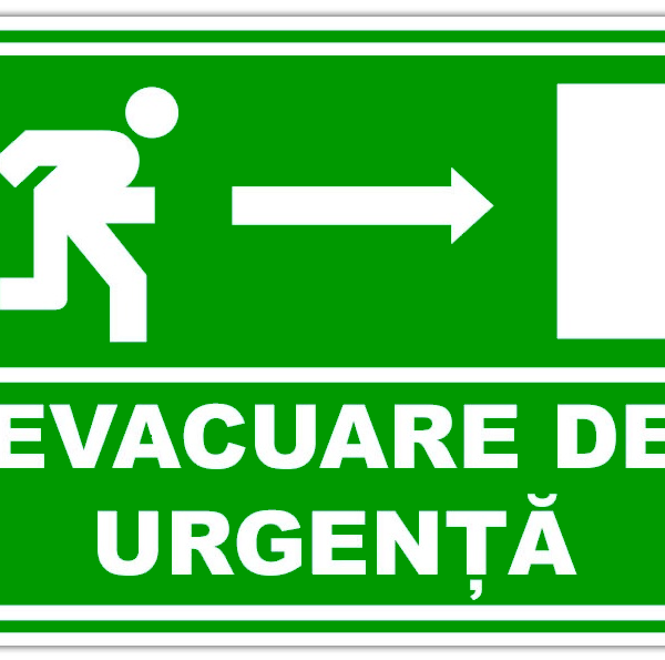 Indicator Evacuare de Urgență Direcția Dreapta - Semn Ieșire de Urgență