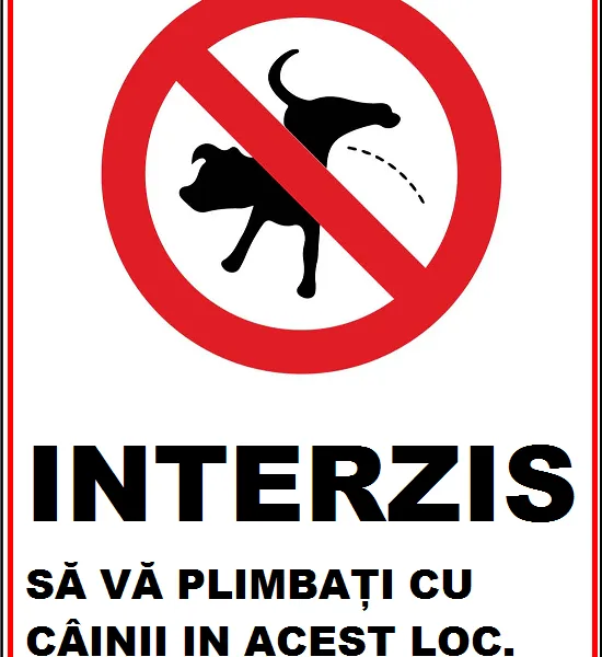Placuta interzis sa va plimbati cu cainii in acest loc