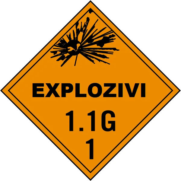 Placuta pentru explozivi clasa 1.1 G