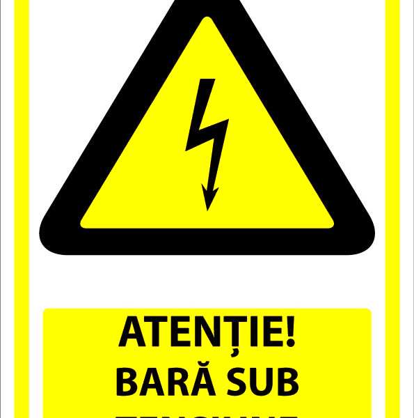 Indicator de Avertizare: Atenție Bară Sub Tensiune - Risc de Electrocutare