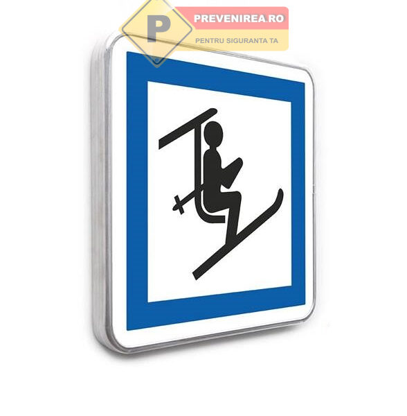 Indicator pentru marcarea zonelor cu telescaun și telecabine