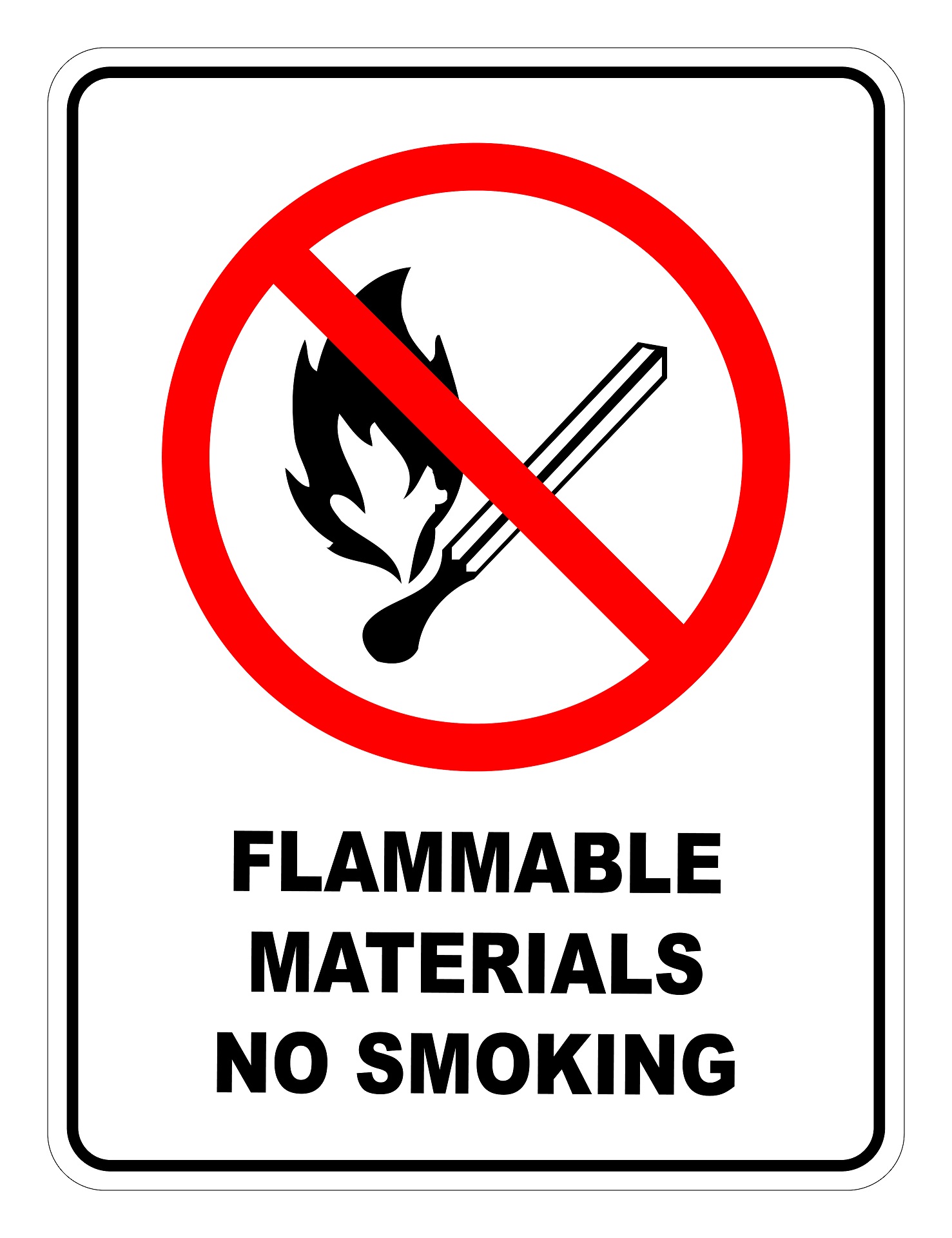 Indicator Materiale Inflamabile - Fumatul Interzis | Semn de Siguranță PSI