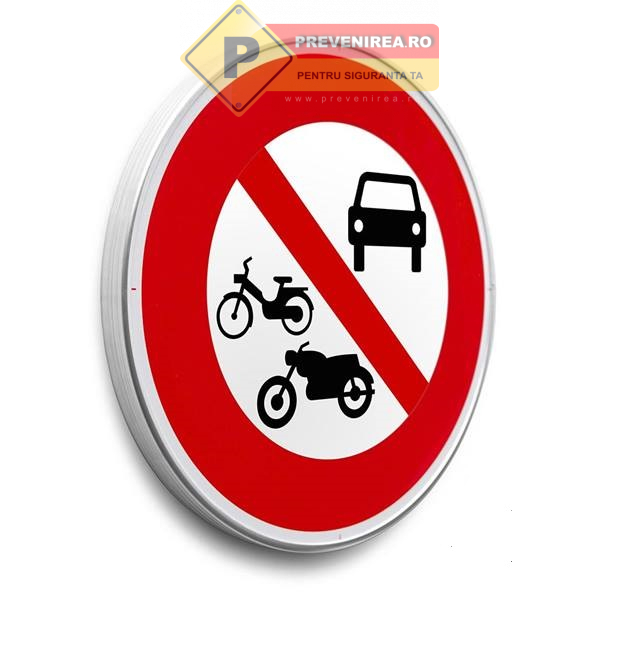 Indicator Acces interzis autovehiculelor și vehiculelor cu tracțiune animală” din aluminiu