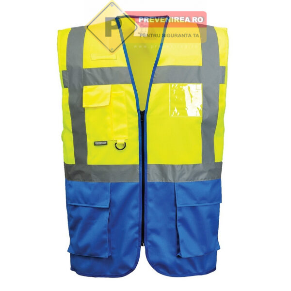 Veste reflectorizante verzi cu albastru deschis