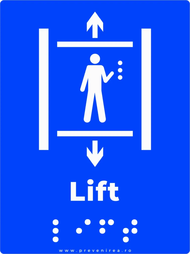 Plăcuțe Braille - Lift pentru persoane nevăzătoare