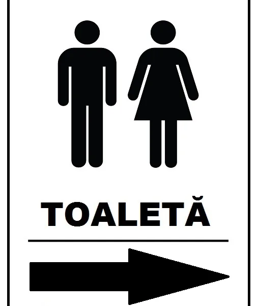 Placuta wc pentru toaleta cu sageata spre dreapta