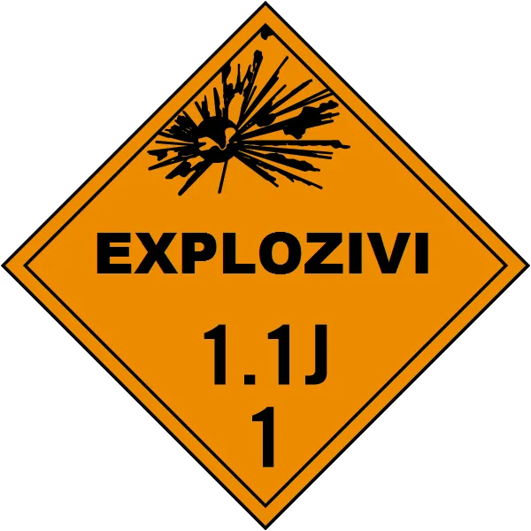 Placuta pentru explozivi clasa 1.1 J