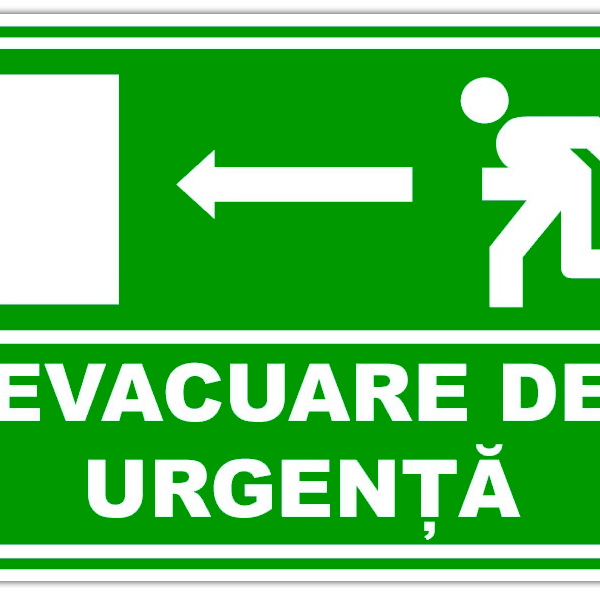 Indicator Evacuare de Urgență - Semn de Siguranță pentru Căi de Evacuare