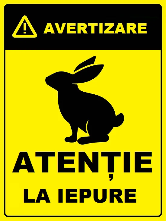 Placuta de avertizare atentie la iepure