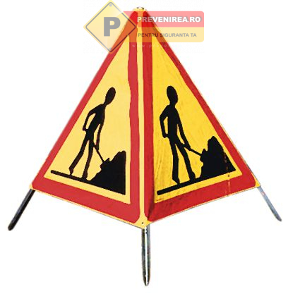 Indicator triunghi mobil trepied cu 3 laturi pentru lucrări șantier