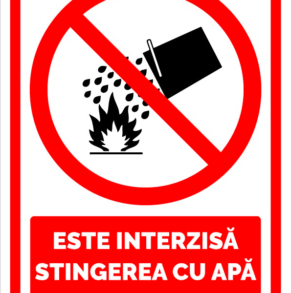 Semn este interzisa stingerea cu apa a circuitelor electrice