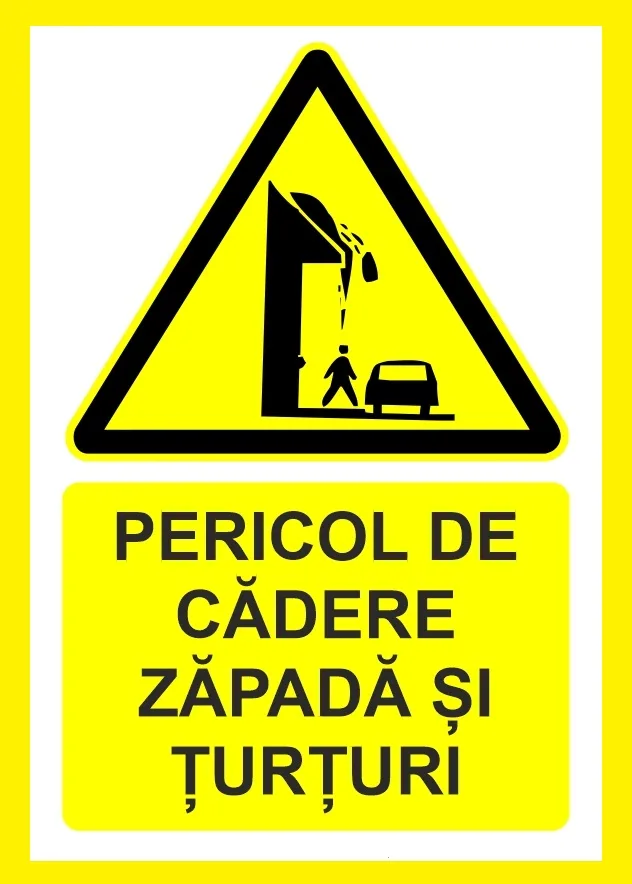 Placute pericol de cadere zapada si turturi
