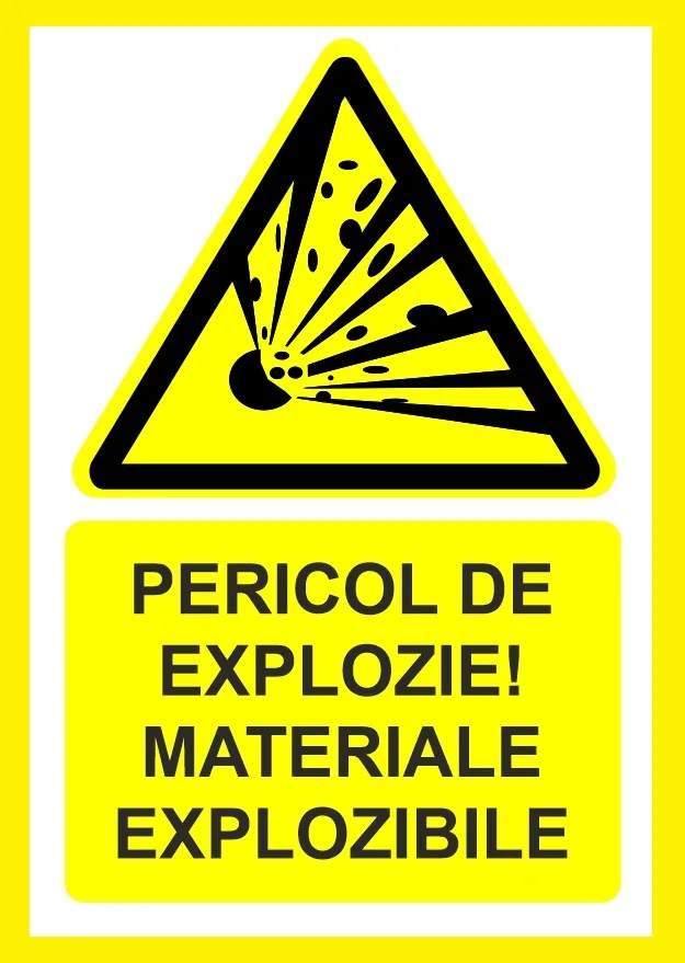 Placuta pericol de explozie materiale explozibile