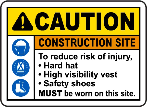To Reduce Risk of Injury PPE Sign