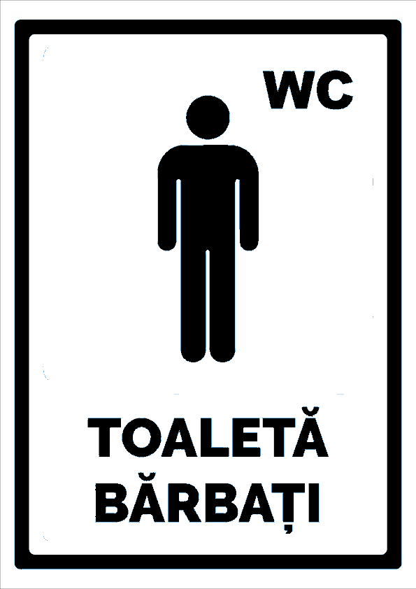 Indicator WC Bărbați - Plăcuță Semnalizare Toaletă Bărbați