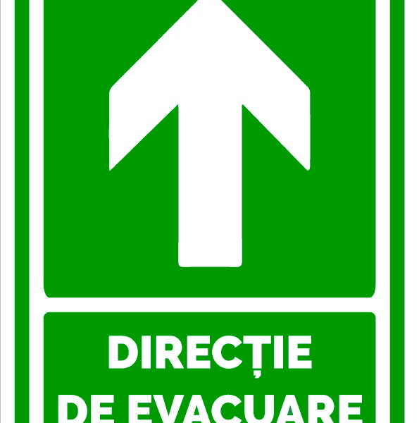 Semn pentru directie cu sageata de evacuare in sus